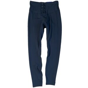 JoyLab XS X-Small Black Leggings 7/8 Length High Rise Lace Up Look Women Active